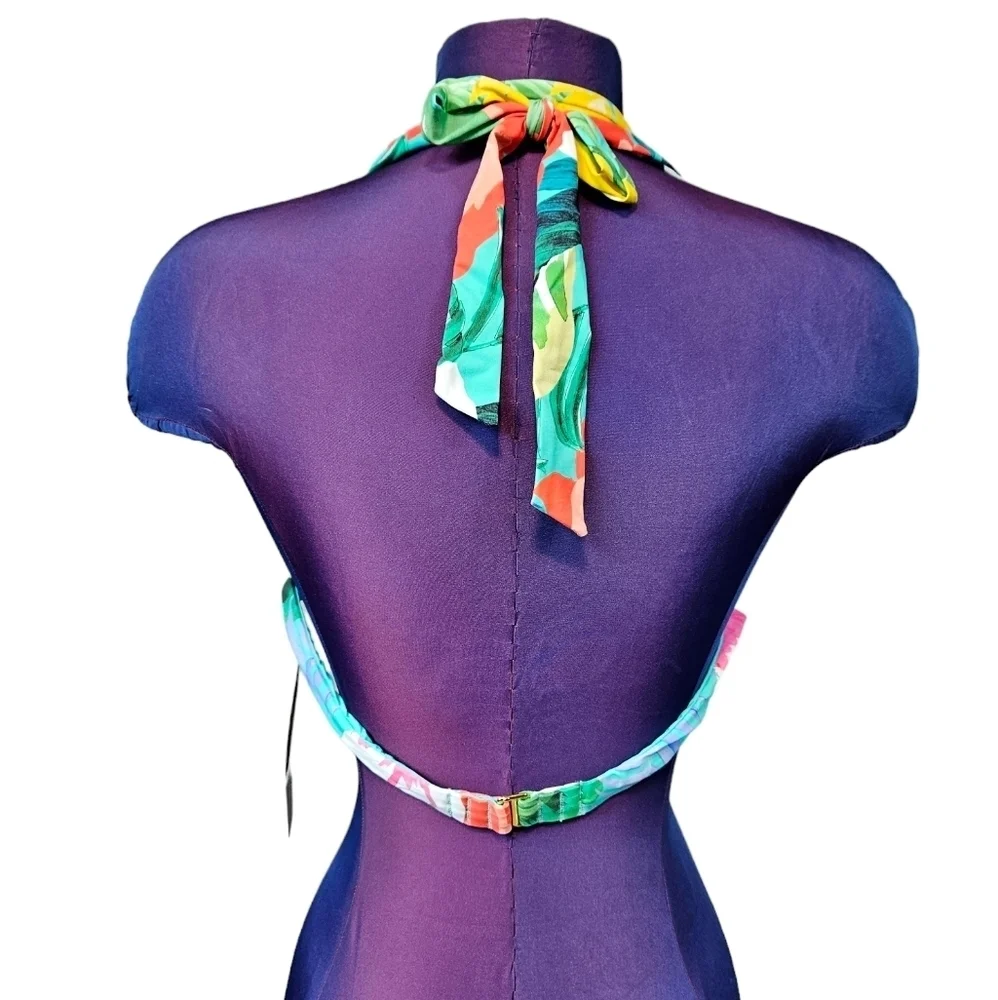 NWT La Blanca Tropea Tropical Halter Bikini Top Size 16 Women's Q20‎